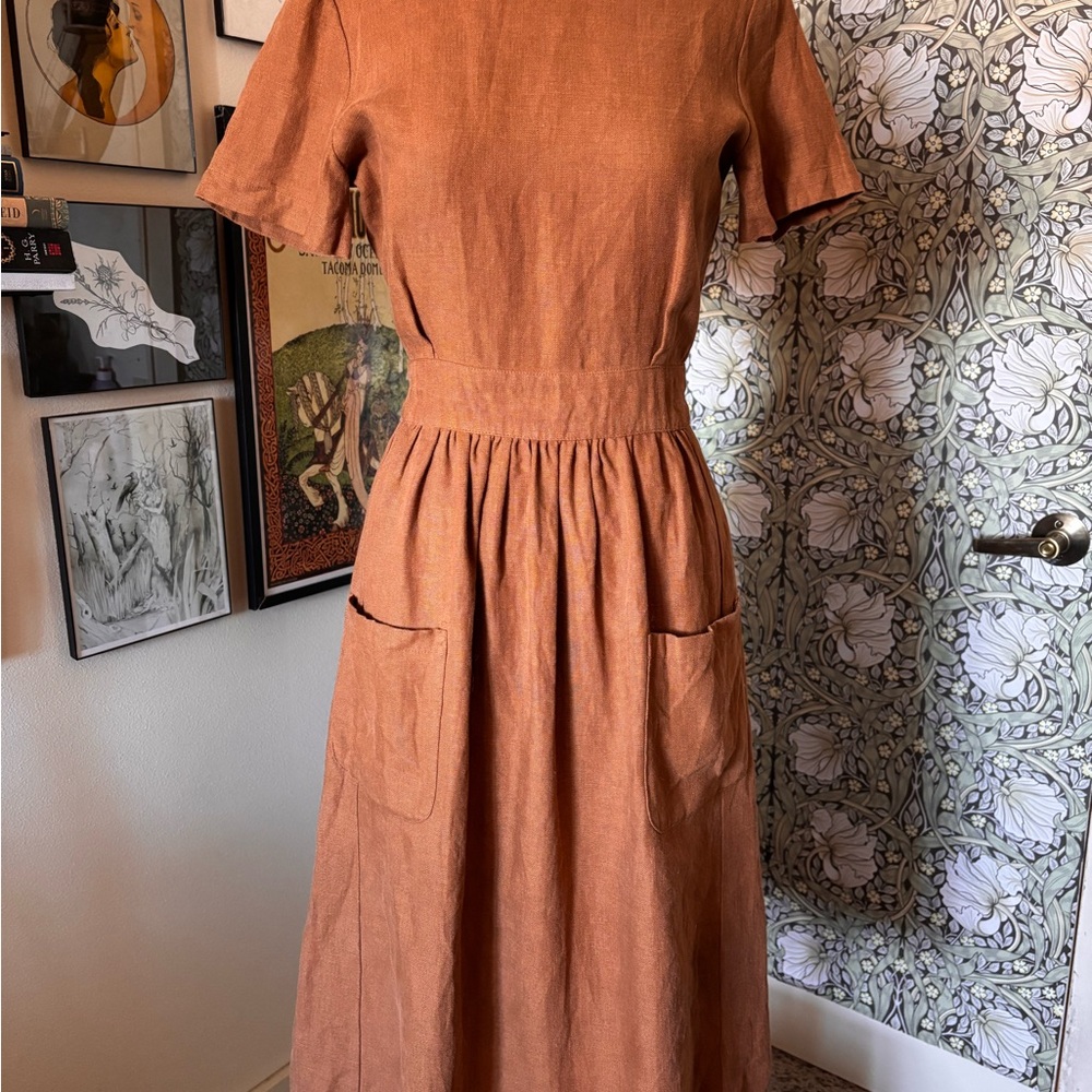Sezane Odalie Backless Linen Midi
Dress Mocha EU 34 - Picture 3 of 10